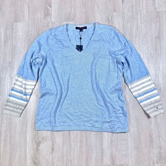 Tommy Hilfiger Sweaters - Tommy Hilfiger Blue Cotton Knit Sweater